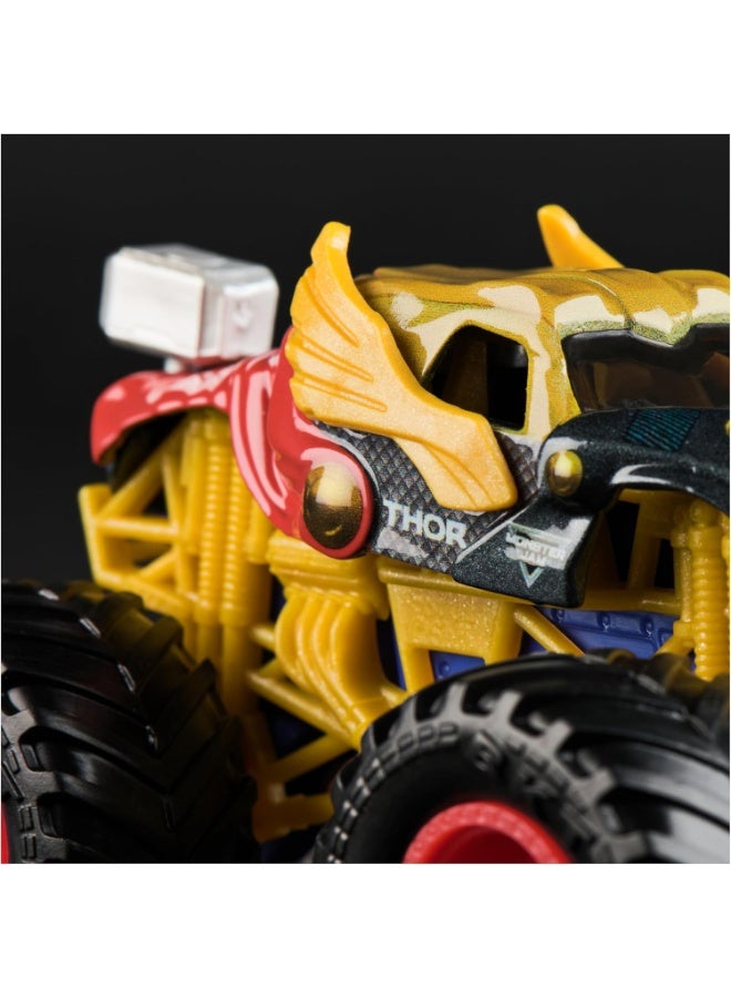 Monster Jam, Marvel Official Thor Monster Truck, Die-Cast Vehicle, 1:64 Scale, Super Hero Kids Toys for Boys Ages 3 and up - Image 2